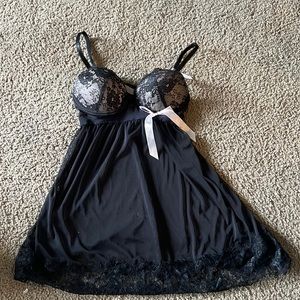 Pink and black lingerie